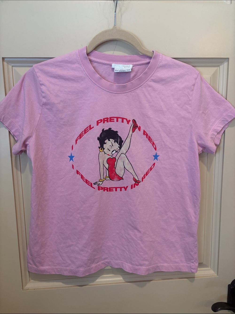 Zara Pink "I Feel Pretty in Red" Betty Boop Graphic Tee